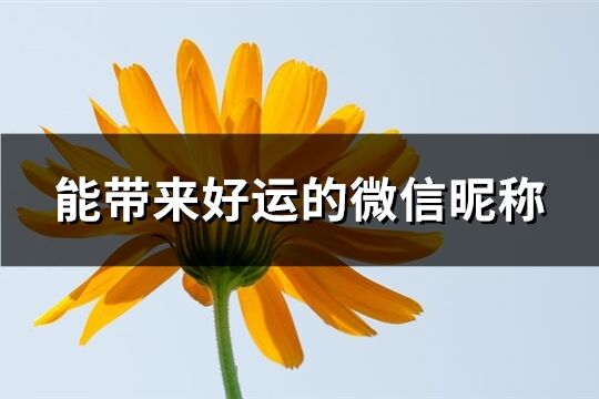 能带来好运的微信昵称(优选2875个) 能带来好运的微信昵称(优选2875个)
