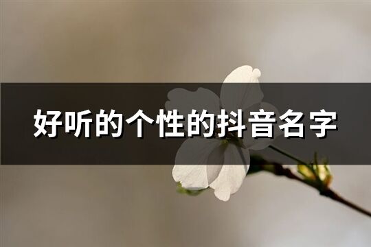 好听的个性的抖音名字(共916个)