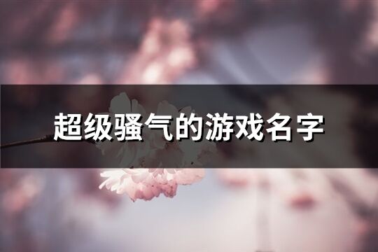 超级骚气的游戏名字(367个)