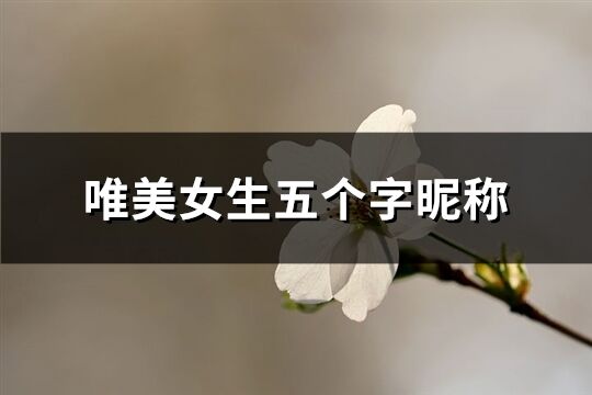 唯美女生五个字昵称(优选459个)