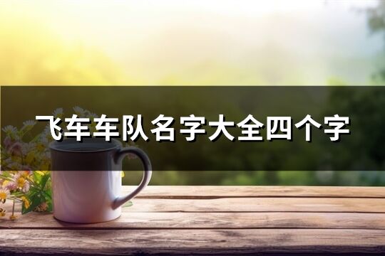 飞车车队名字大全四个字(196个)