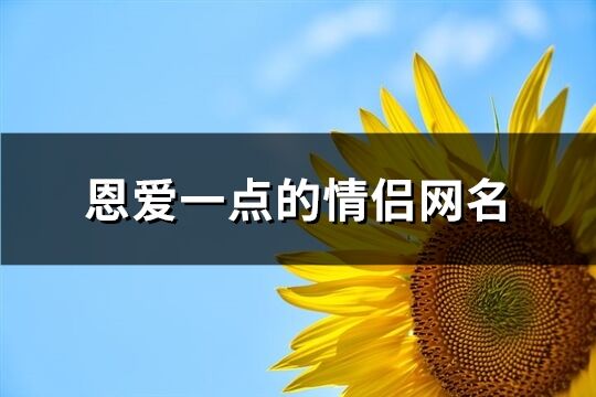 恩爱一点的情侣网名(优选267个)