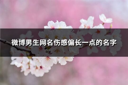 微博男生网名伤感偏长一点的名字(共189个)