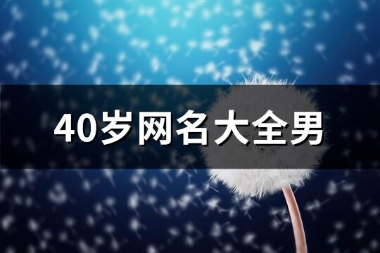 40岁网名大全男(优选135个)