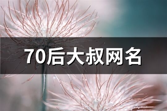 70后大叔网名(共230个)