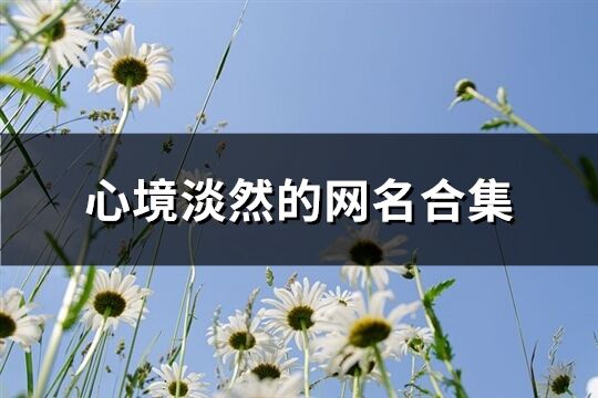 心境淡然的网名合集(共188个)