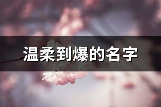 温柔到爆的名字(精选621个)