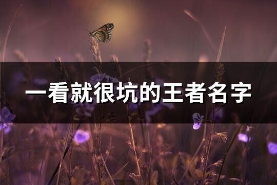 一看就很坑的王者名字(优选263个)
