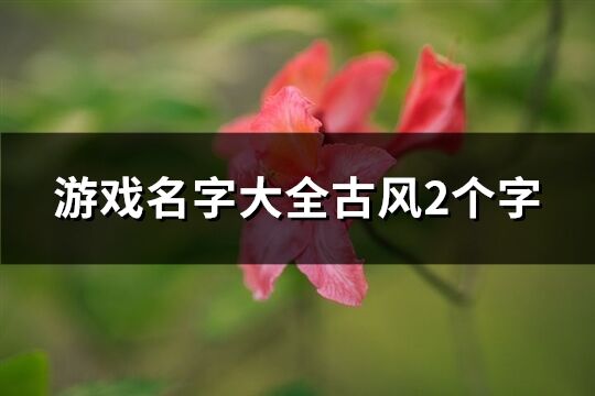 游戏名字大全古风2个字(优选432个)