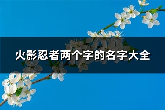 火影忍者两个字的名字大全(精选468个)