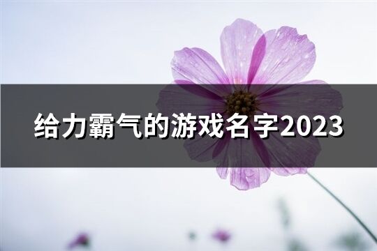 给力霸气的游戏名字2023(46个) 给力霸气的游戏名字2023(46个)