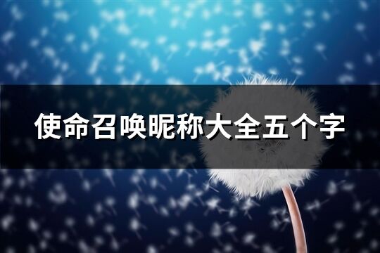 使命召唤昵称大全五个字(287个) 使命召唤昵称大全五个字(287个)