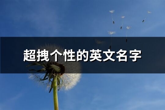 超拽个性的英文名字(精选115个)