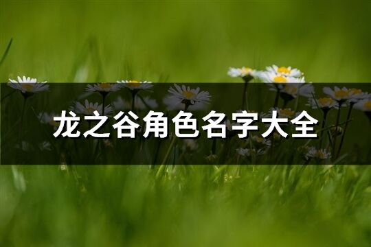龙之谷角色名字大全(优选119个)
