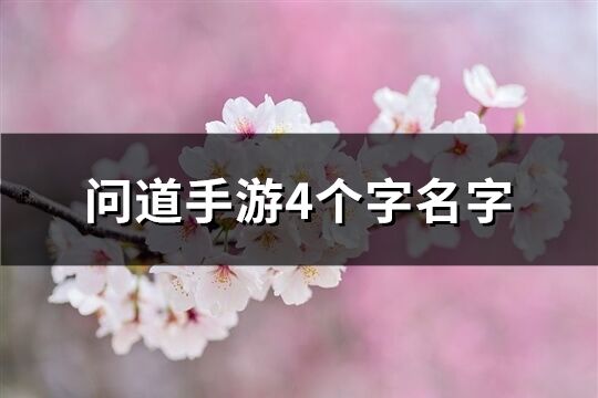 问道手游4个字名字(共488个)