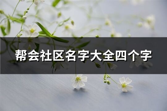 帮会社区名字大全四个字(精选384个)