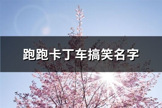 跑跑卡丁车搞笑名字(206个)