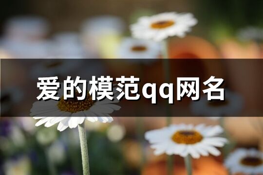 爱的模范qq网名(108个)