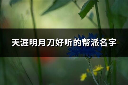 天涯明月刀好听的帮派名字(65个)