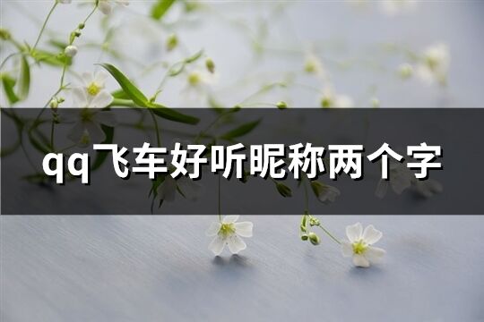 qq飞车好听昵称两个字(优选374个)