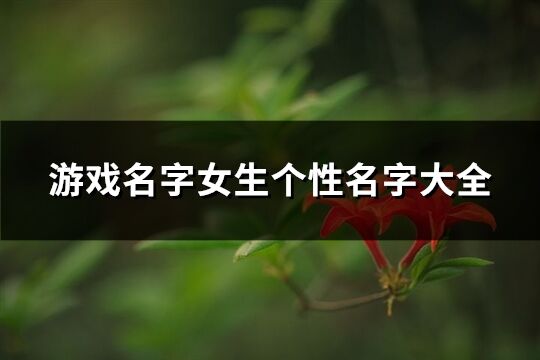 游戏名字女生个性名字大全(共497个)