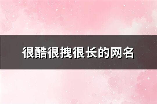 很酷很拽很长的网名(精选292个)