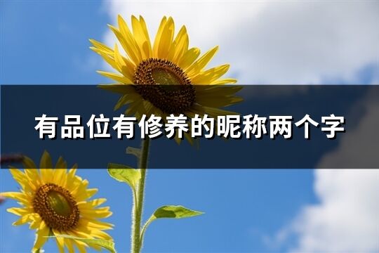 有品位有修养的昵称两个字(共647个)