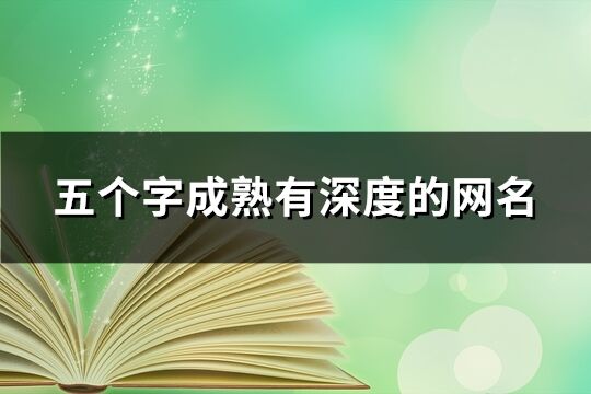 五个字成熟有深度的网名(精选425个)