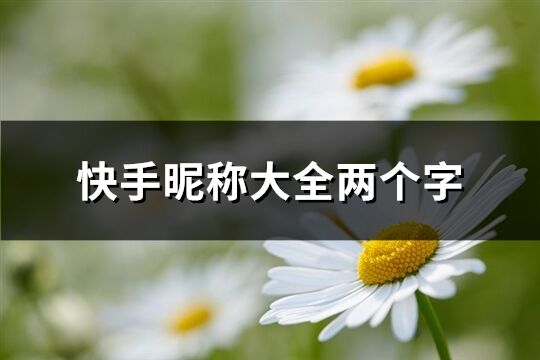 快手昵称大全两个字(共173个)