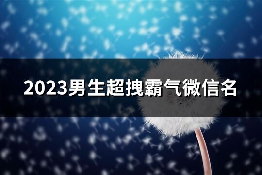 2023男生超拽霸气微信名(179个)