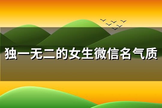 独一无二的女生微信名气质(共182个)