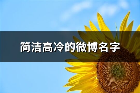 简洁高冷的微博名字(共515个)