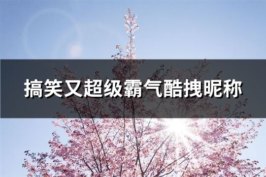 搞笑又超级霸气酷拽昵称(55个)