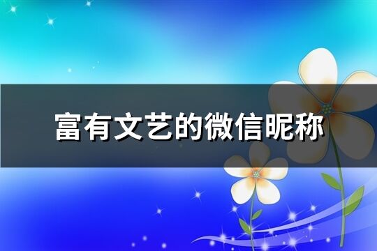 富有文艺的微信昵称(935个)