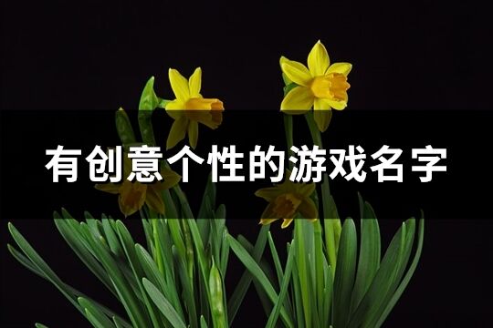 有创意个性的游戏名字(优选167个)