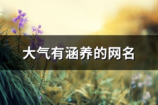 大气有涵养的网名(优选245个)