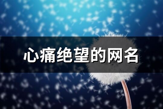 心痛绝望的网名(精选469个)