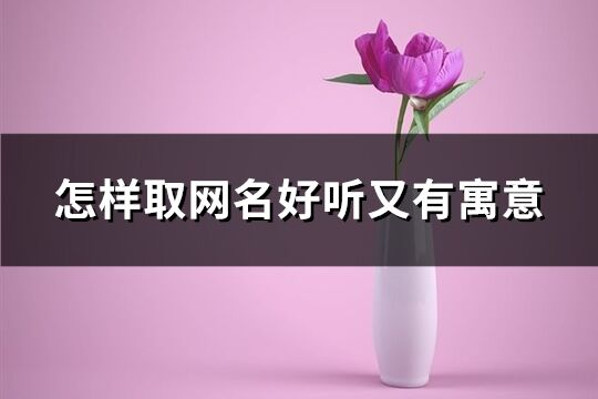 怎样取网名好听又有寓意(优选485个)