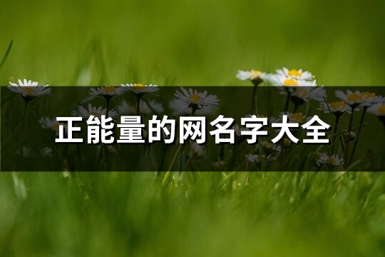 正能量的网名字大全(优选294个)