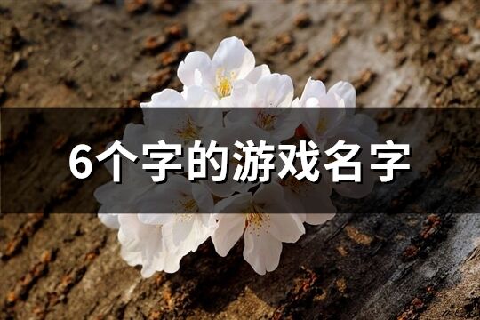 6个字的游戏名字(共1343个)