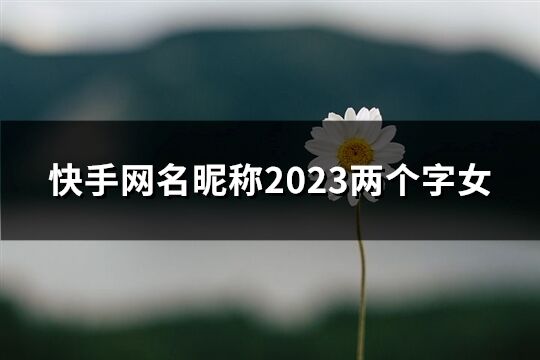 快手网名昵称2023两个字女(精选322个)