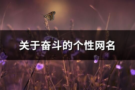 关于奋斗的个性网名(精选201个)