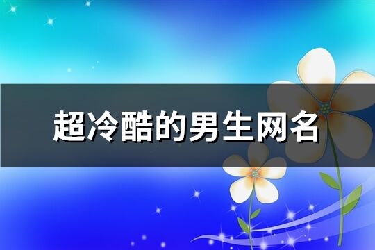 超冷酷的男生网名(共715个)