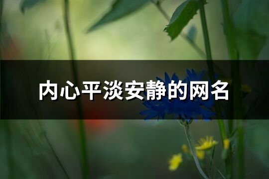 内心平淡安静的网名(优选401个)