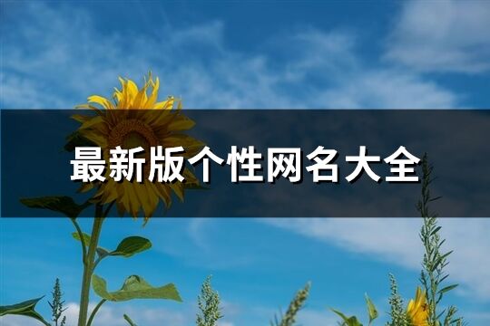 最新版个性网名大全(共436个)