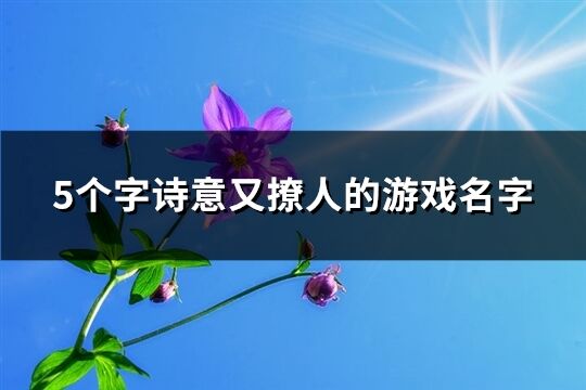 5个字诗意又撩人的游戏名字(共362个)