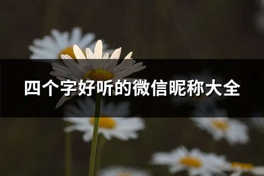 四个字好听的微信昵称大全(共712个)