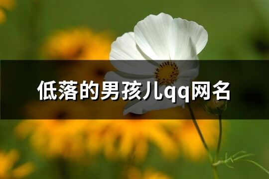 低落的男孩儿qq网名(优选151个)