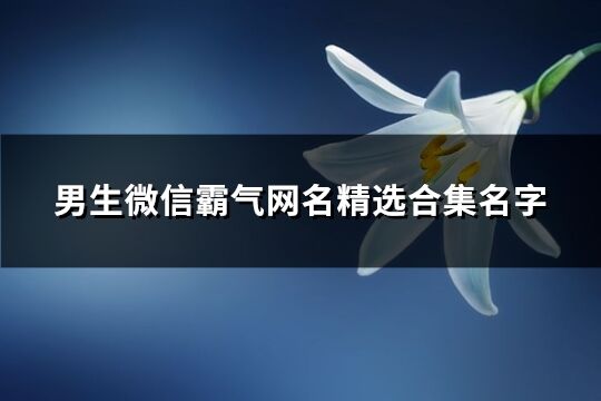 男生微信霸气网名精选合集名字(精选546个)