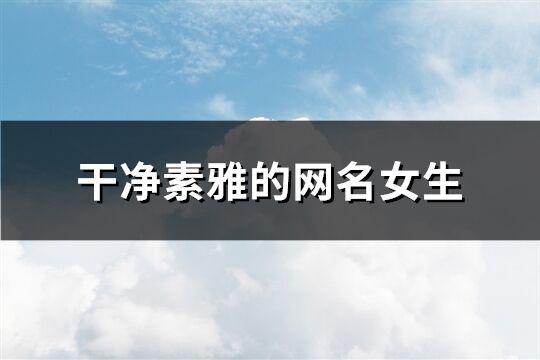 干净素雅的网名女生(精选226个)